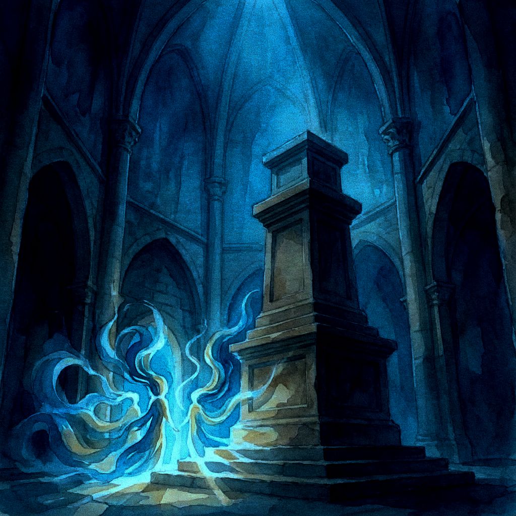 stone room with altar
